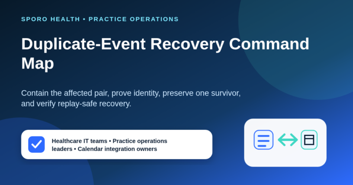 Identity-first troubleshooting map for duplicate athenahealth calendar events across Google Calendar and Outlook.