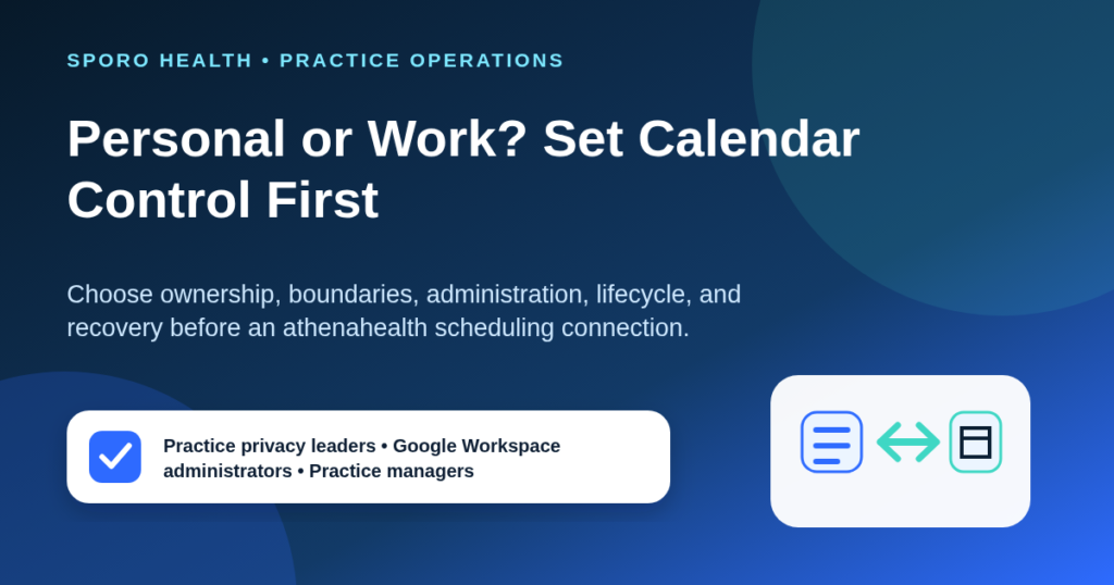 Decision guide graphic for privacy leaders and Google Workspace administrators choosing a controlled calendar model.